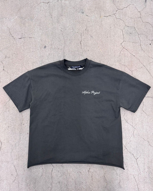 Manila x London - Cropped Boxy Fit T-Shirt - Charcoal Black