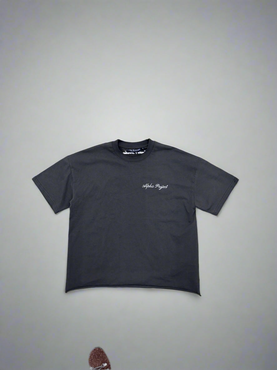 Manila x London - Cropped Boxy Fit T-Shirt - Charcoal Black