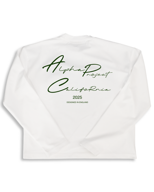 Alpha Project x Nostalgia - Boxy Long Sleeve - Off White and Green