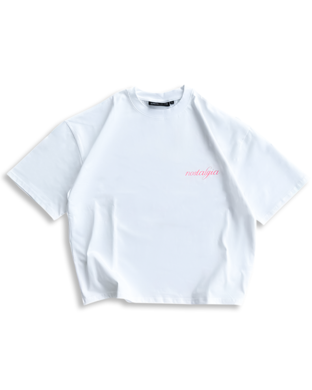 Alpha Project x Nostalgia - Cropped Boxy T-Shirt - White and Baby Pink