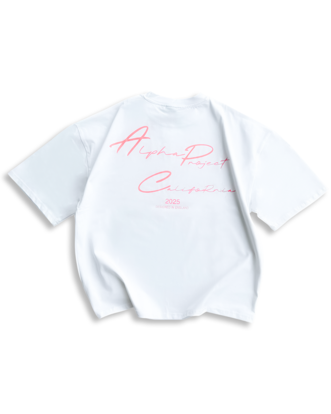 Alpha Project x Nostalgia - Cropped Boxy T-Shirt - White and Baby Pink