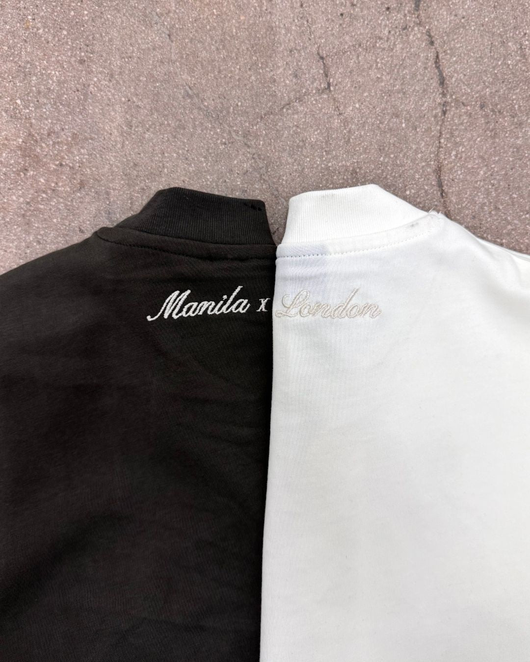Manila x London - Cropped Boxy Fit T-Shirt - Charcoal Black