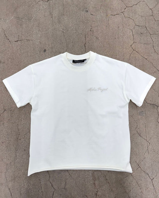 Manila x London - Cropped Boxy Fit T-Shirt - Cream White
