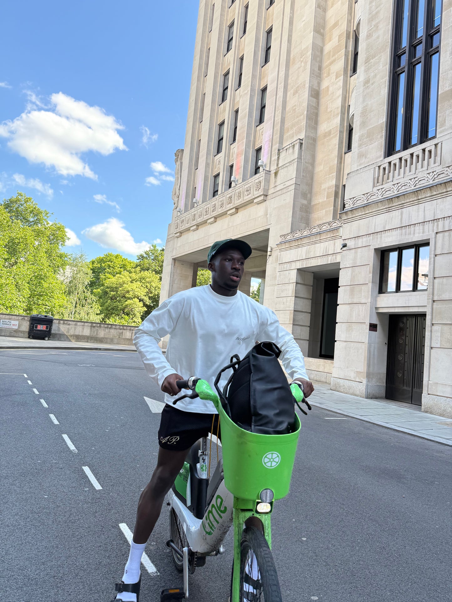 Alpha Project x Nostalgia - Boxy Long Sleeve - Off White and Green