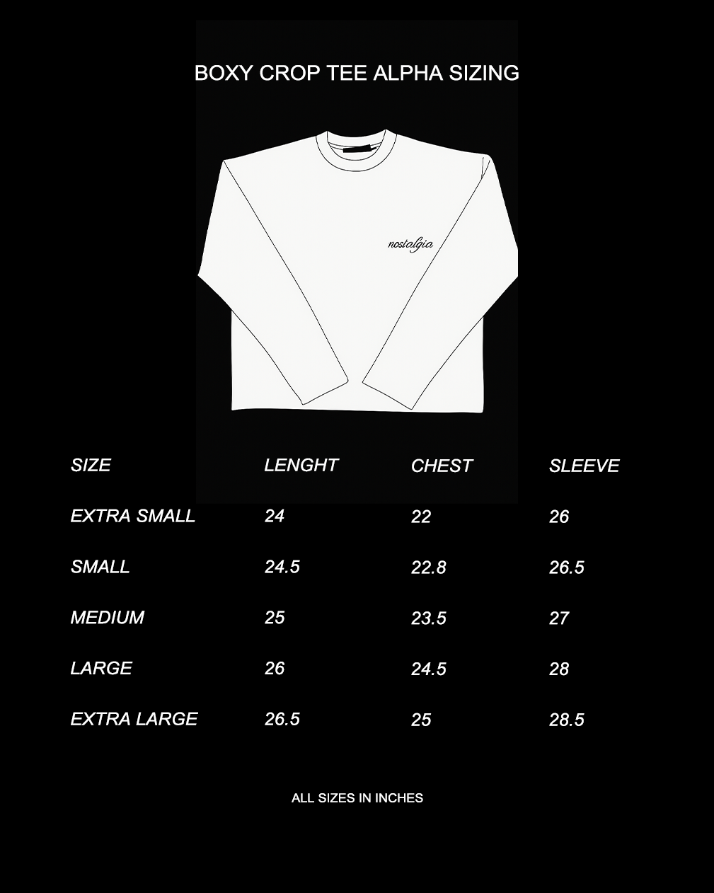 Alpha Project x Nostalgia - Boxy Long Sleeve - Charcoal Black and White