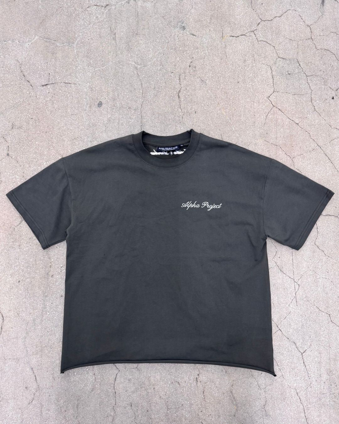 Manila x London - Cropped Boxy Fit T-Shirt - Charcoal Black