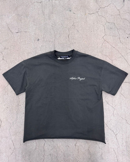 Manila x London - Cropped Boxy Fit T-Shirt - Charcoal Black
