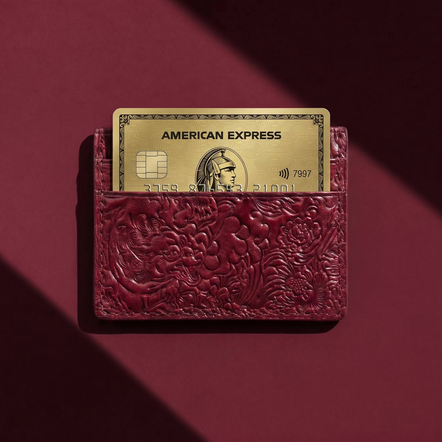 AP - Double Card Holder - Mountain Wolf - Burgandy