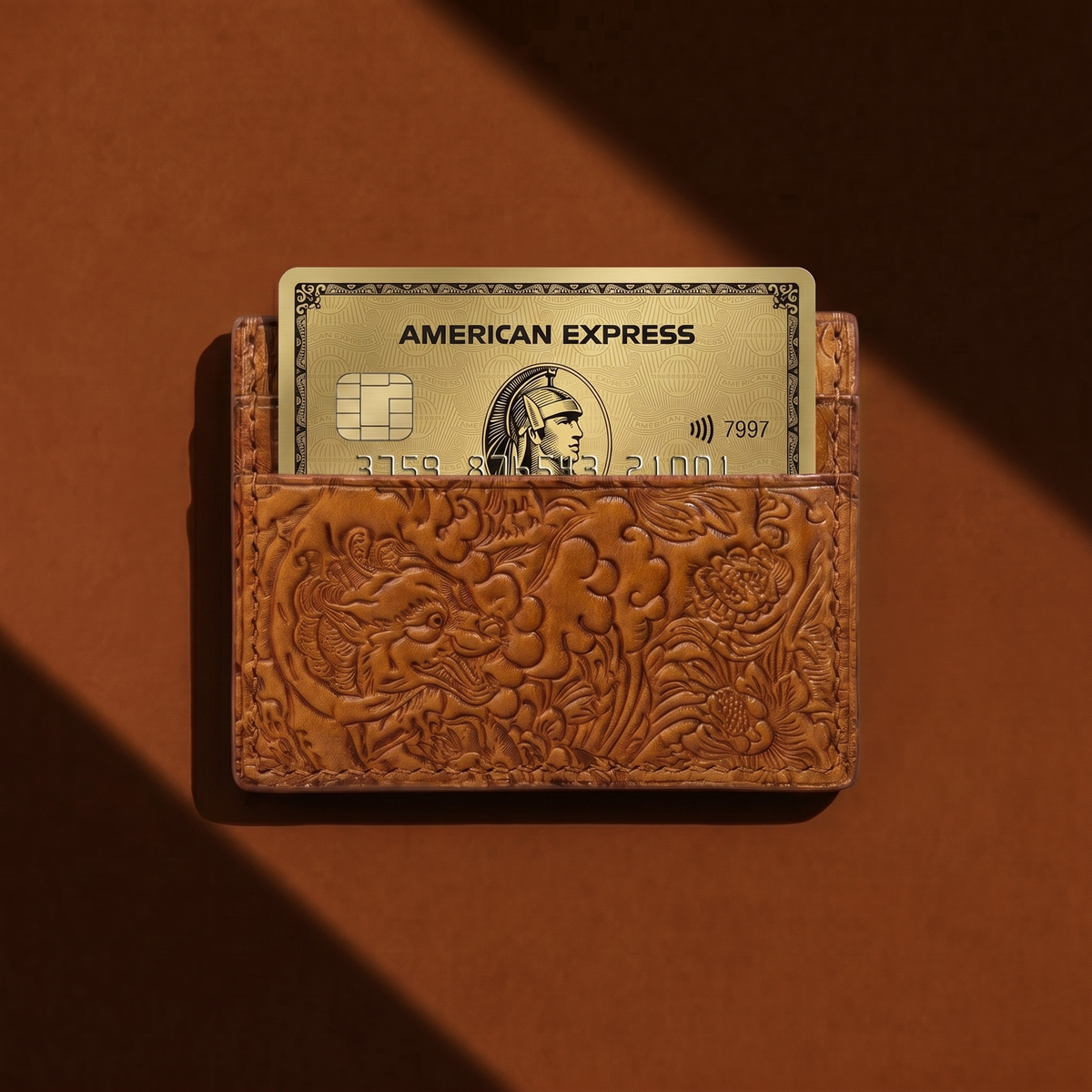 AP - Double Card Holder - Mountain Wolf - Cognac – Alpha Project Club