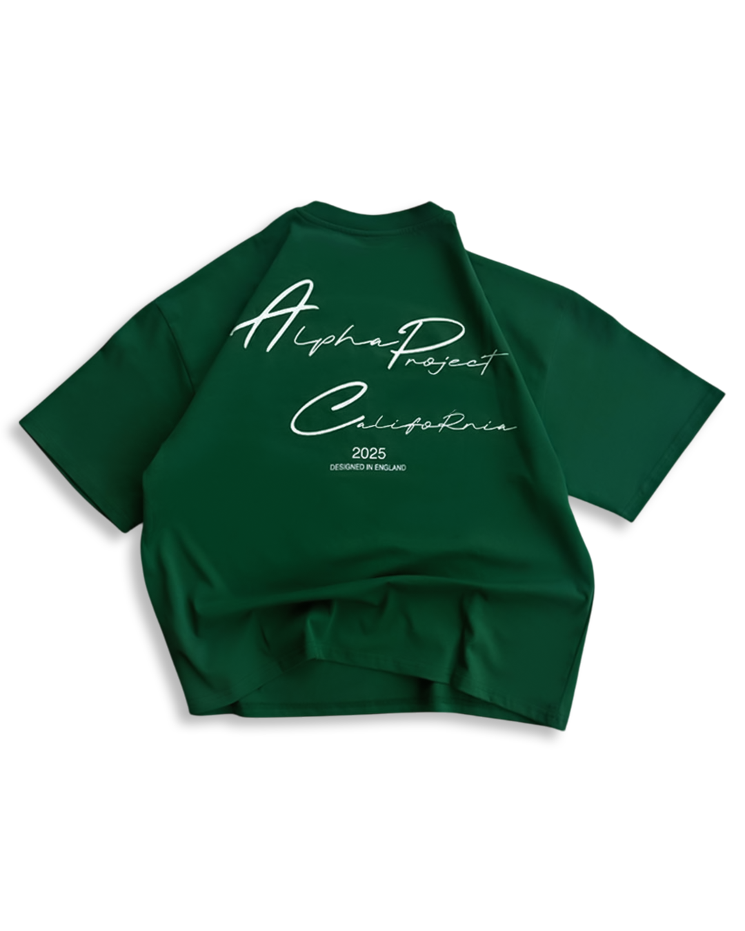 Alpha Project x Nostalgia - Cropped Boxy T-Shirt - British Racing Green and White