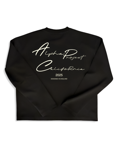 Alpha Project x Nostalgia - Boxy Long Sleeve - Charcoal Black and White