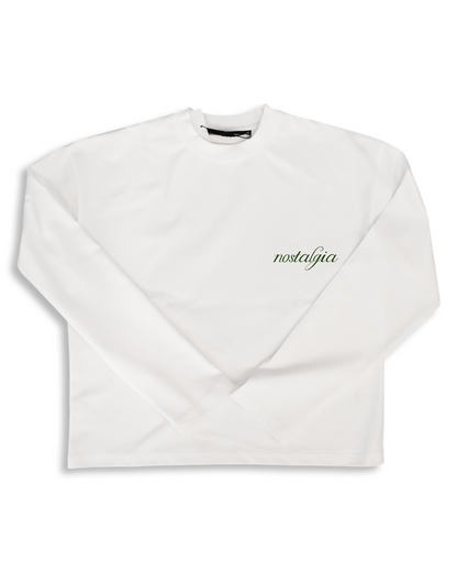 Alpha Project x Nostalgia - Boxy Long Sleeve - Off White and Green