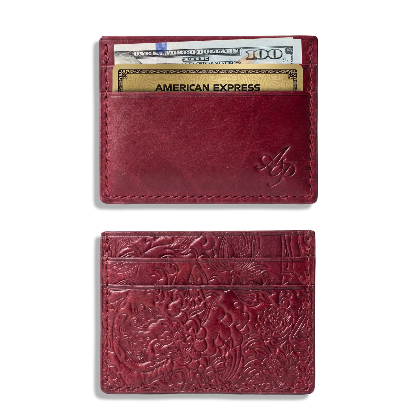 AP - Double Card Holder - Mountain Wolf - Burgandy