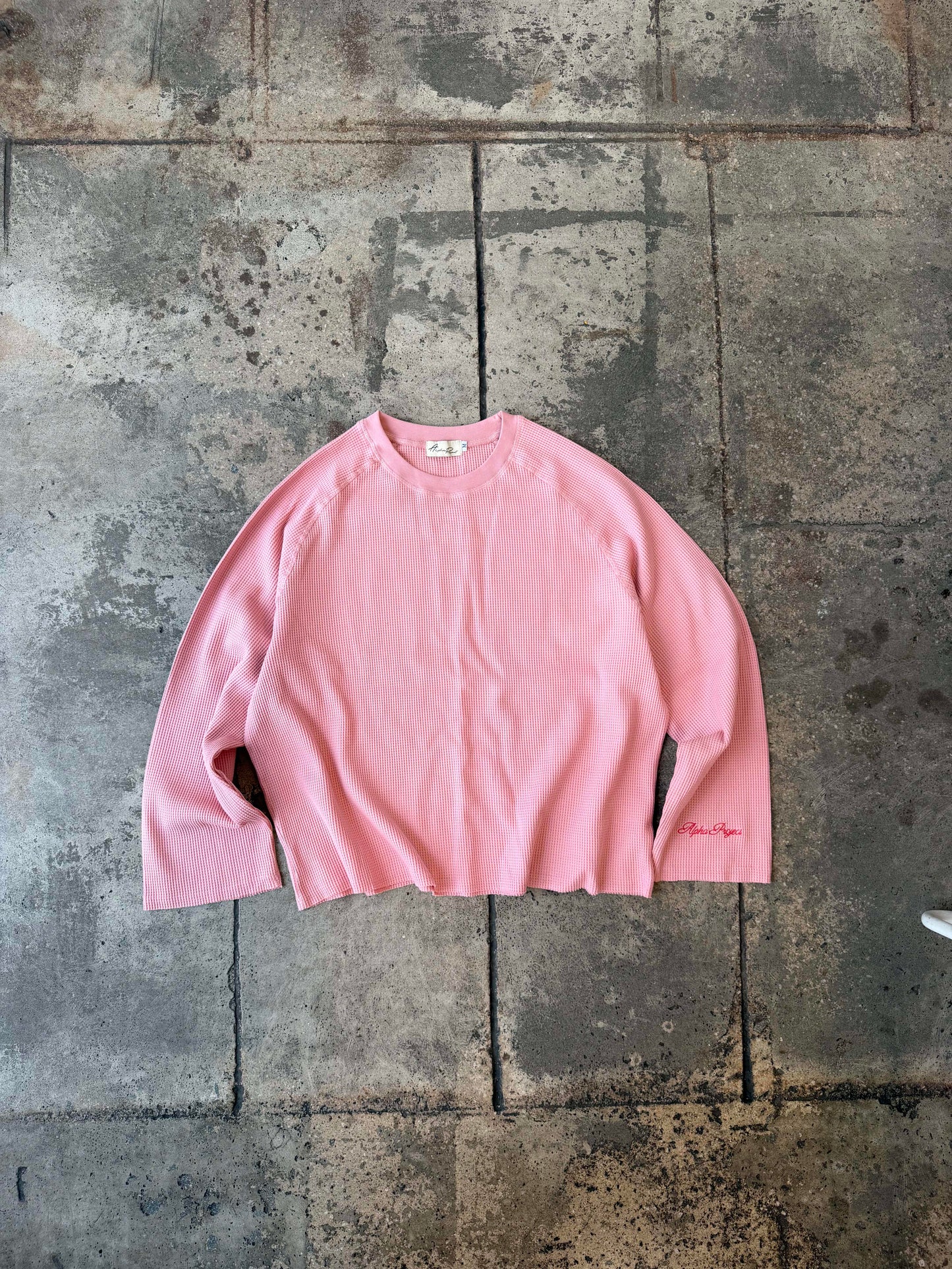 Alpha Project - Waffle Long Sleeve - Baby Pink