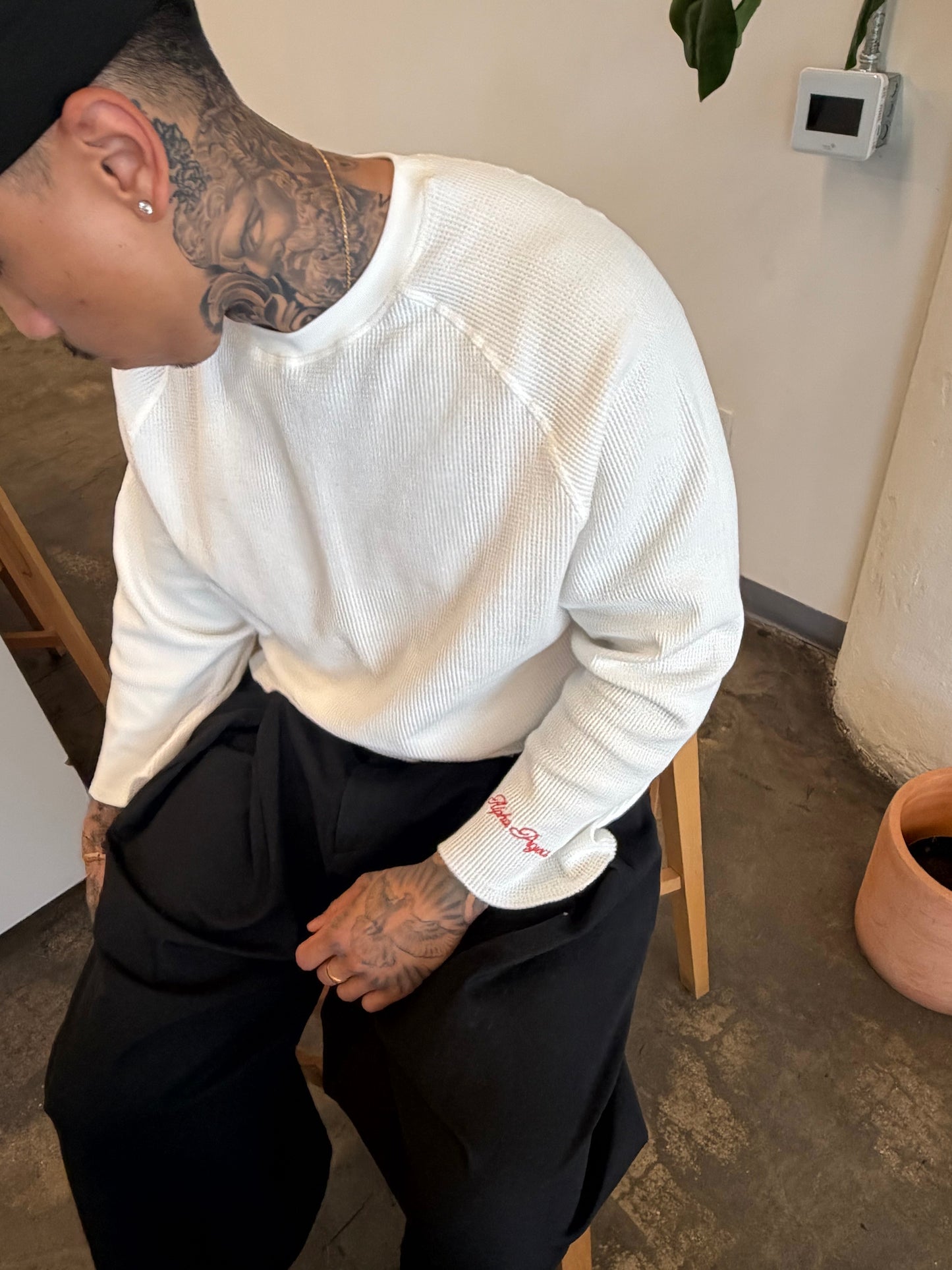 Alpha Project - Waffle Long Sleeve - Off White