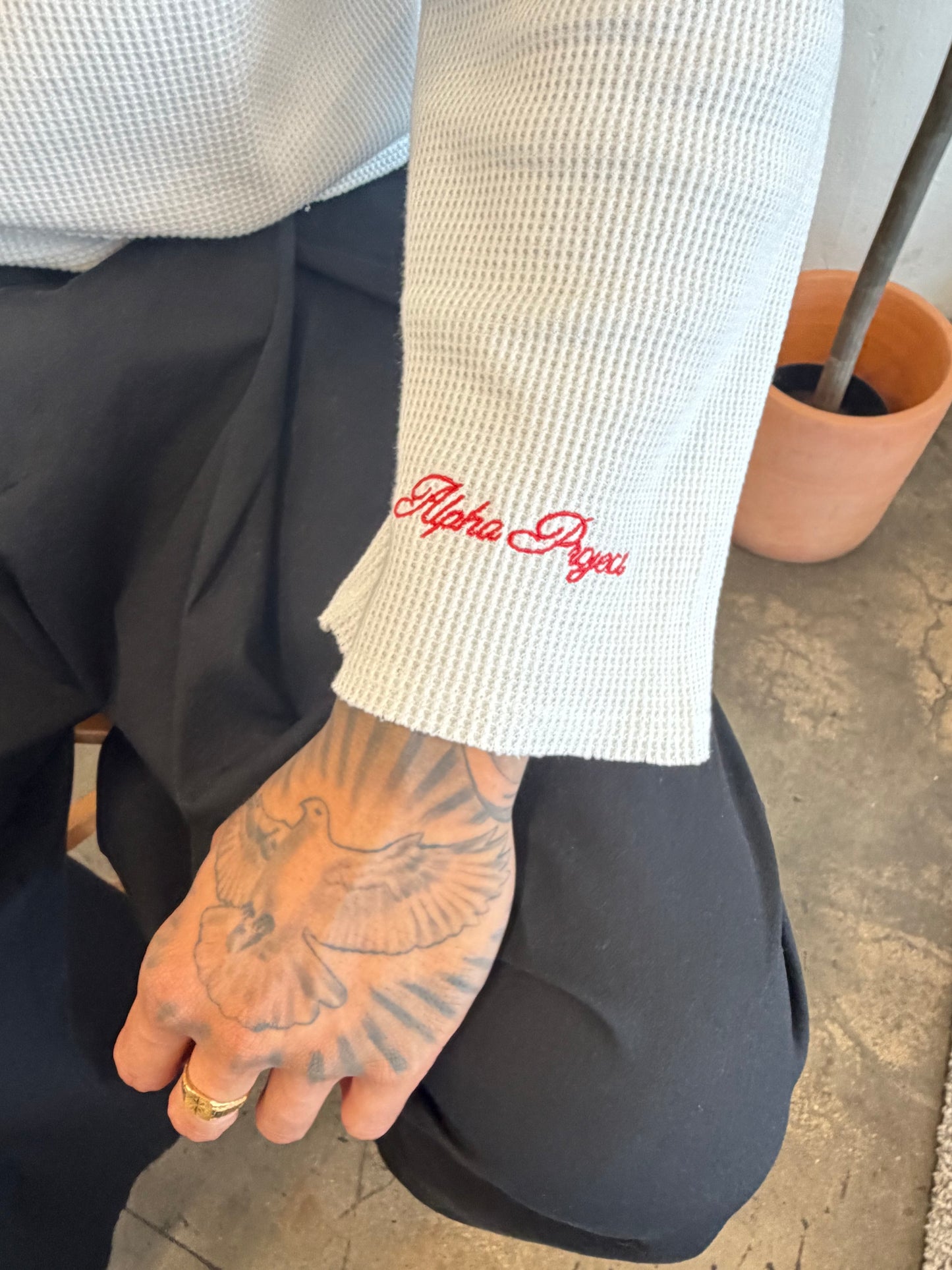 Alpha Project - Waffle Long Sleeve - Off White