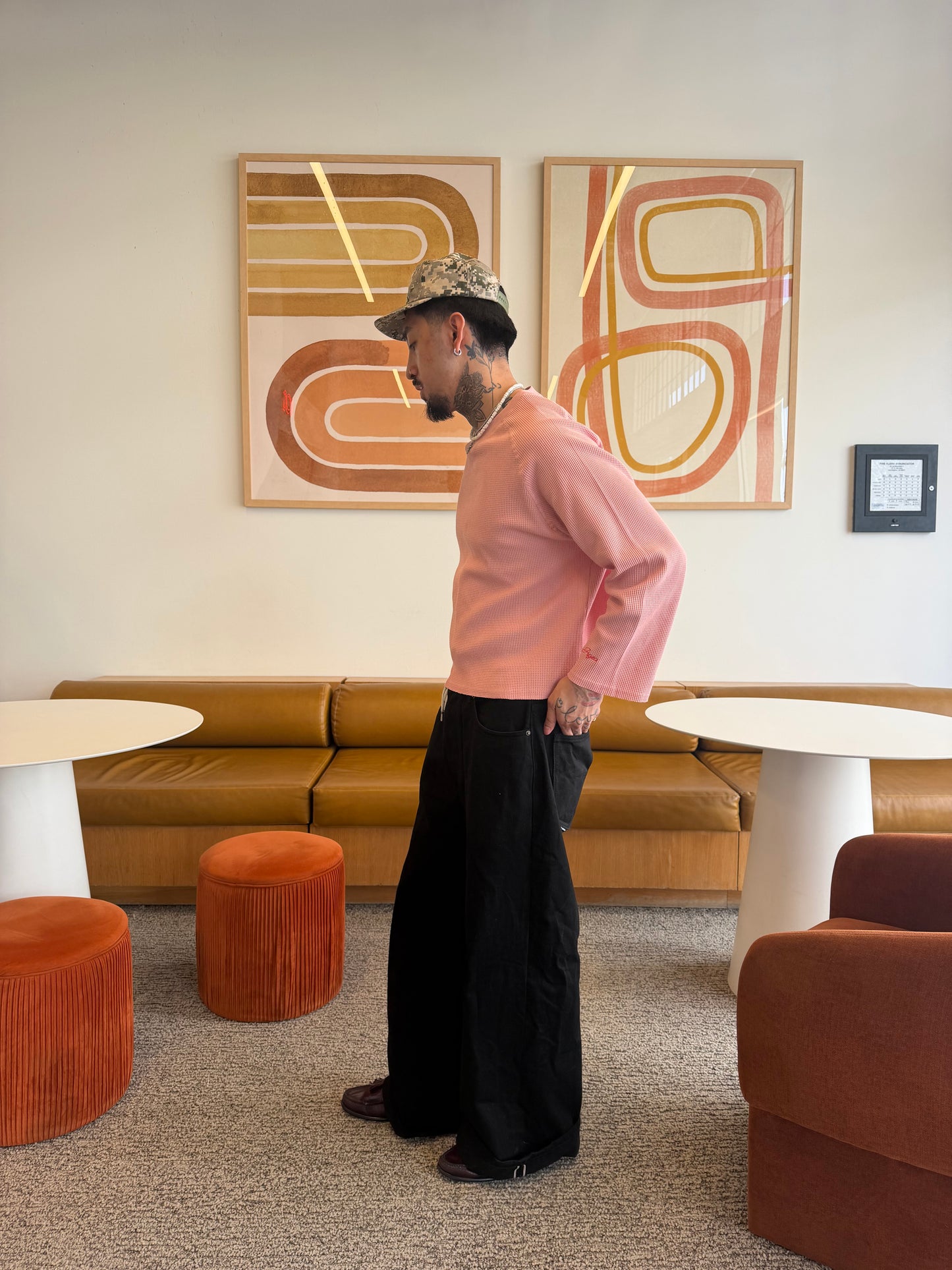Alpha Project - Waffle Long Sleeve - Baby Pink