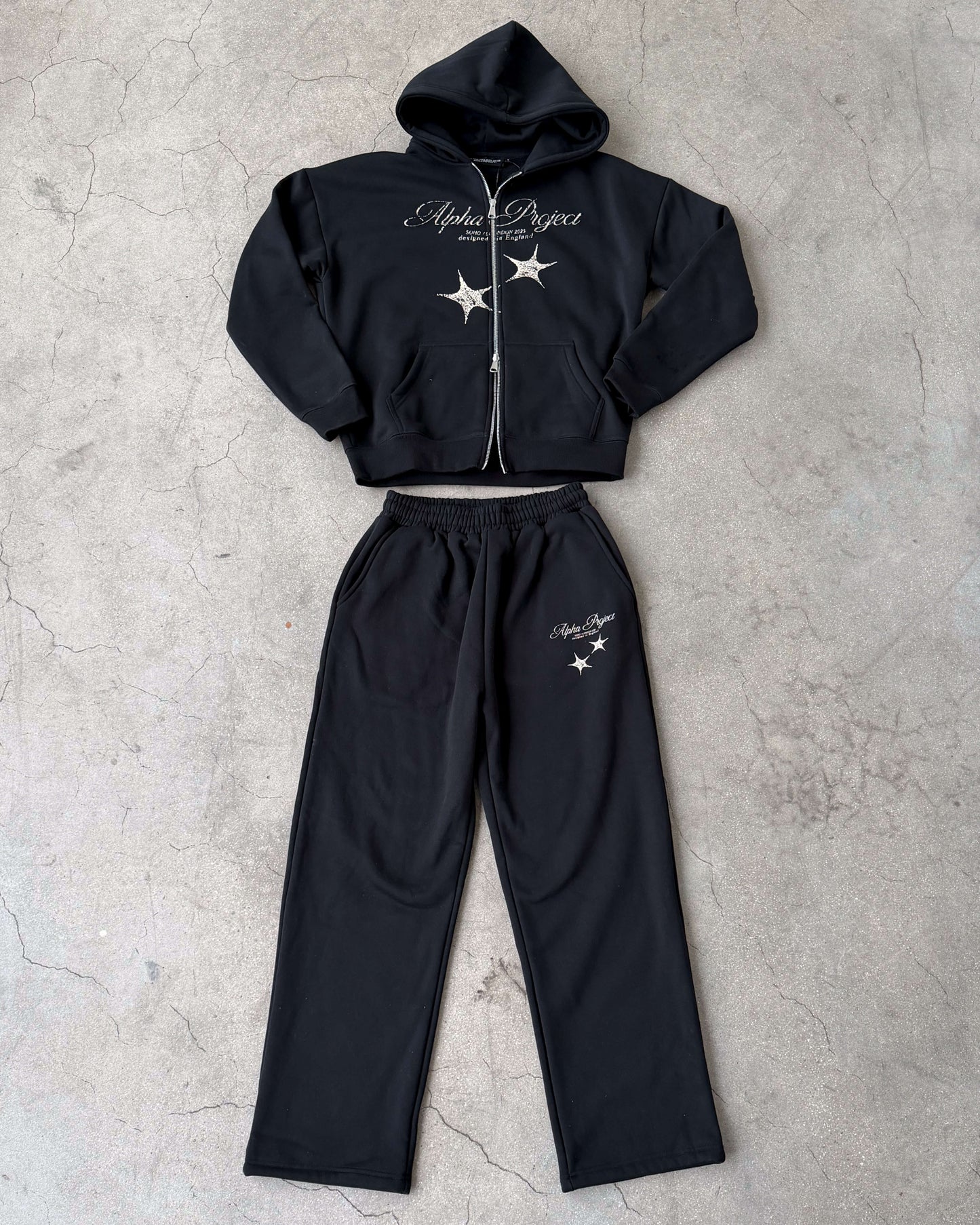 Alpha Project - Dual Star - Zip Hoodie - Black