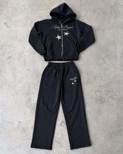 Alpha Project - Dual Star - Zip Hoodie - Black