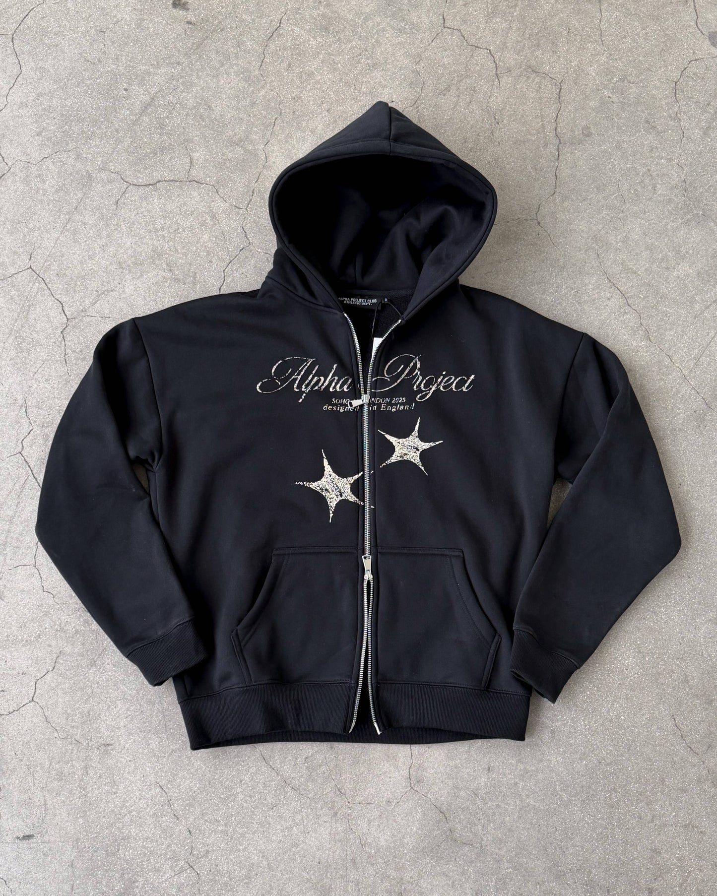 Alpha Project - Dual Star - Zip Hoodie - Black