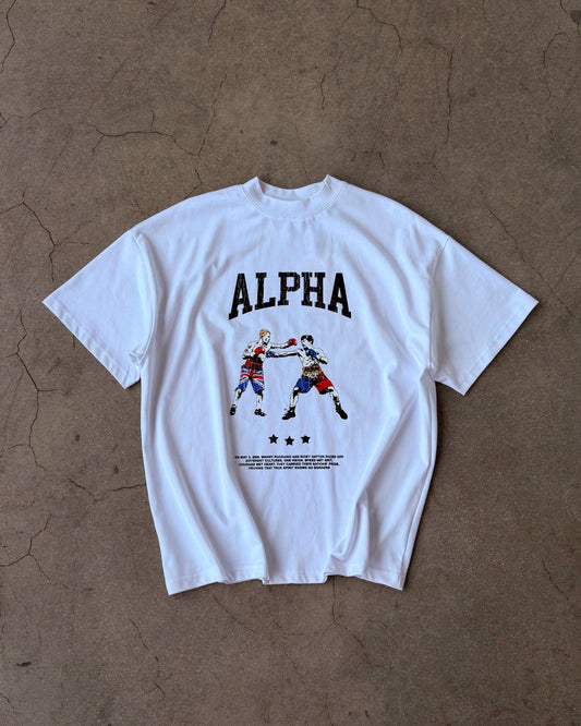 Alpha Project - Hatton vs Pacquiao – Retro Fight Tee – White