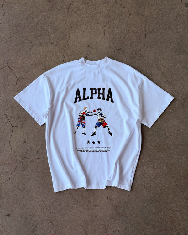 Alpha Project - Hatton vs Pacquiao – Retro Fight Tee – White