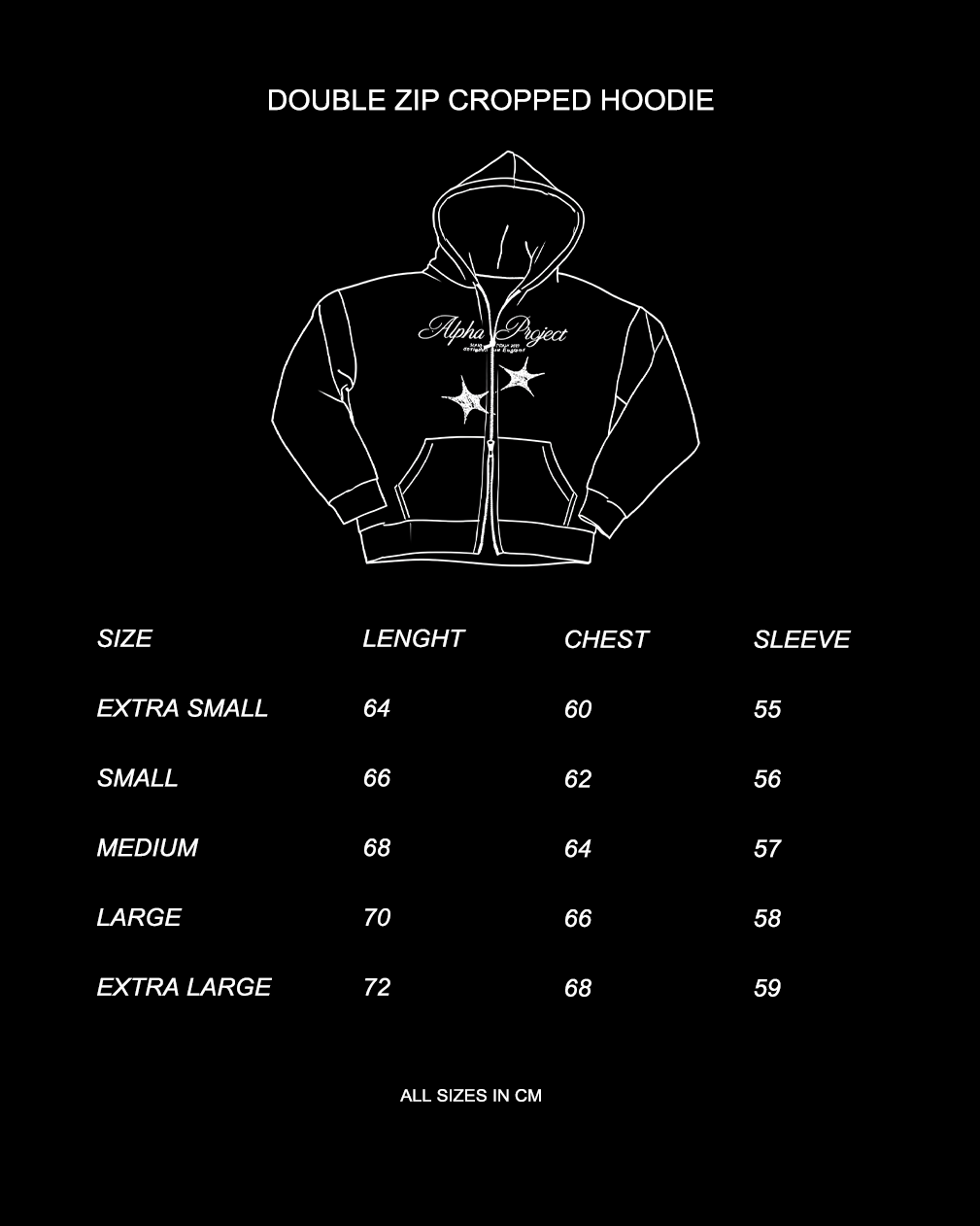 Alpha Project - Dual Star - Zip Hoodie - Black